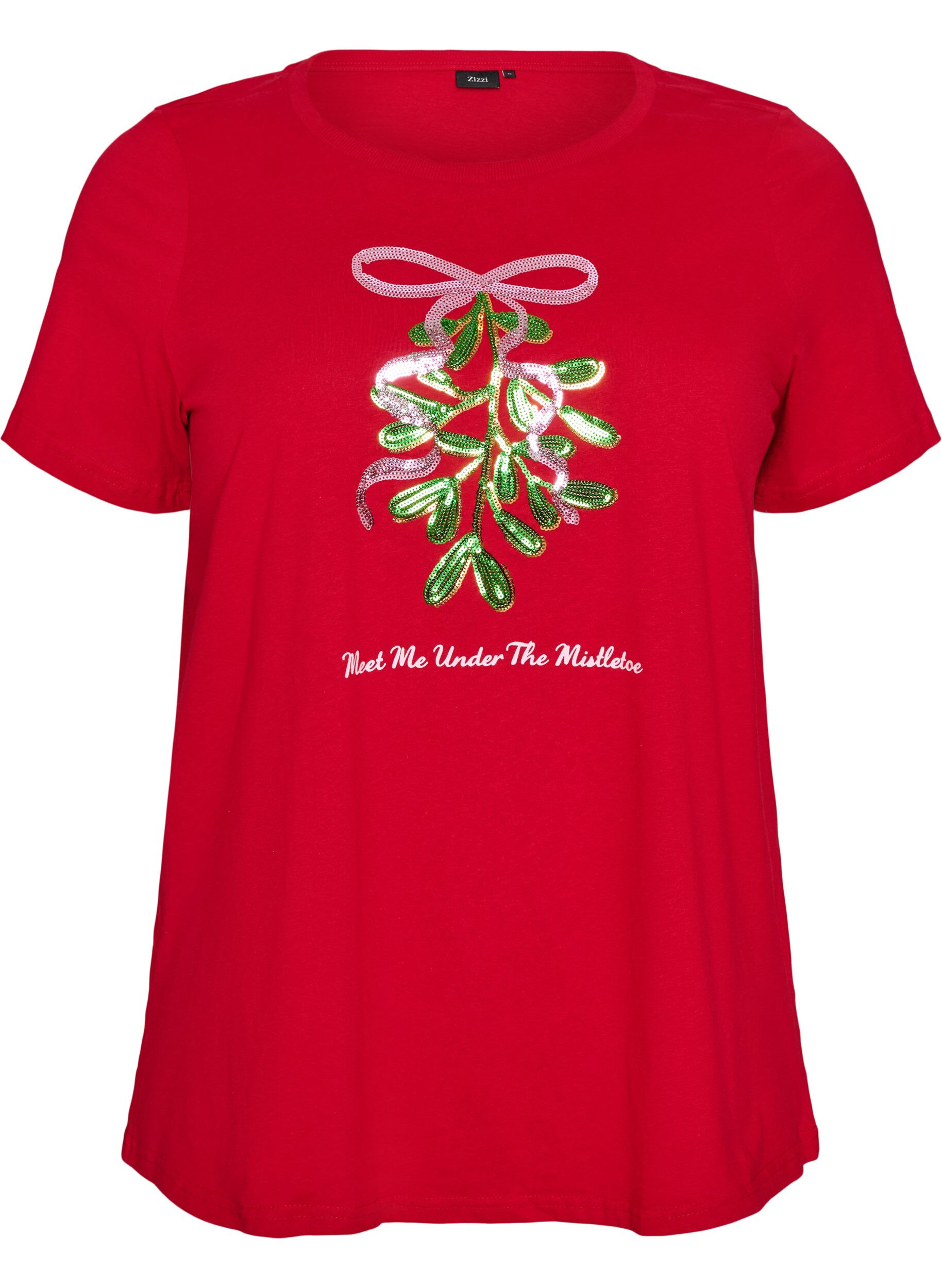 ZizziJule t-shirt i &oslash;kologisk bomuld, R&oslash;d, Packshot image number 0