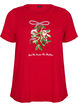 Jule t-shirt i &oslash;kologisk bomuld, R&oslash;d, Packshot image number 0