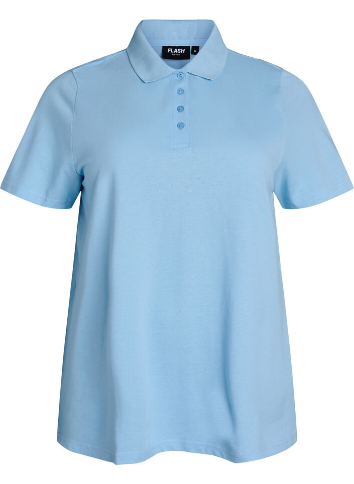Poloshirt med korte &aelig;rmer, Bl&aring;, Packshot image number 0