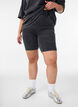 T&aelig;tsiddende jerseyshorts med washed effekt, Sort, Model image number 3