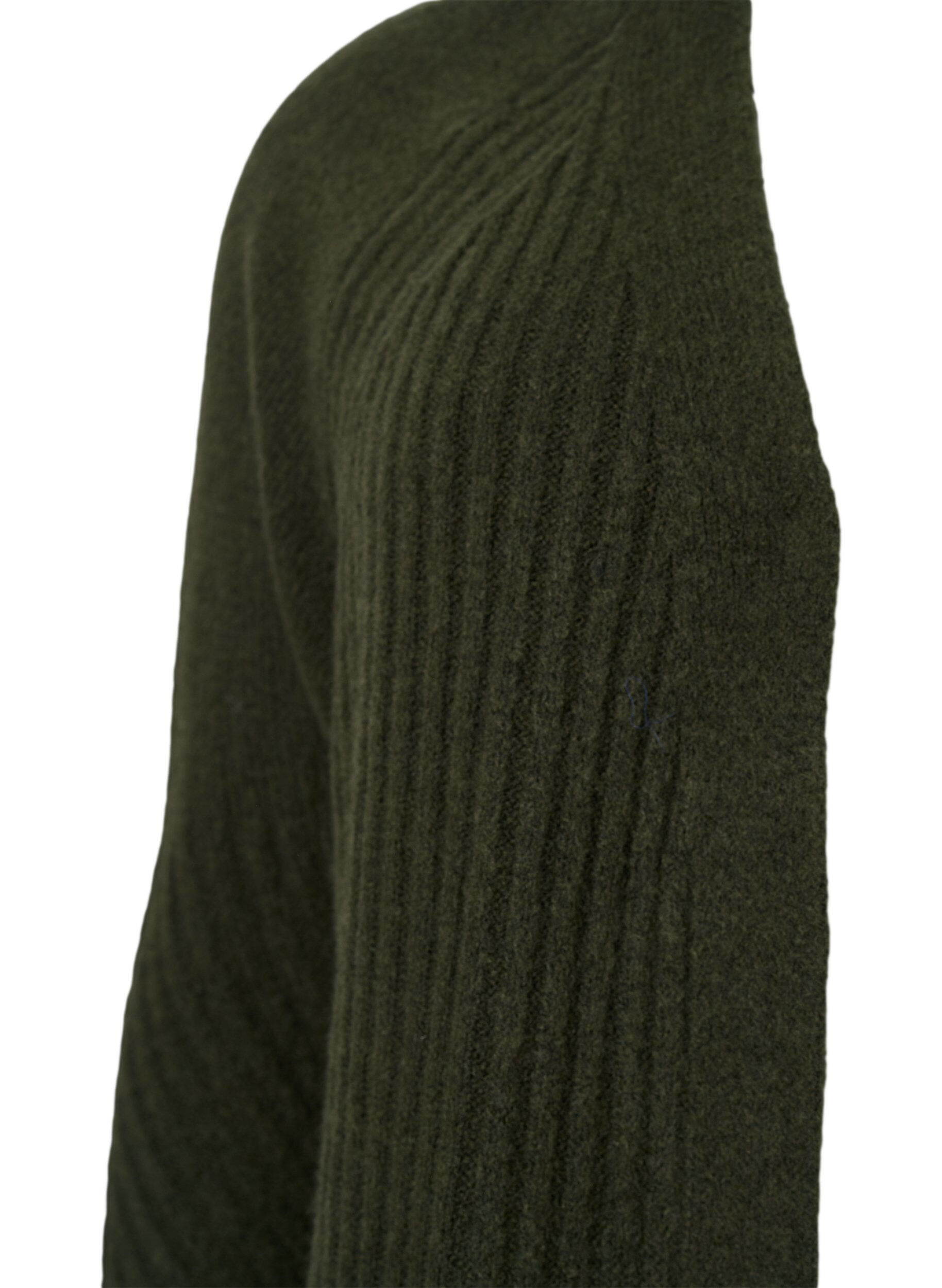 Zizzi Lang ribstrikket cardigan, Forest Night Mel., Packshot image number 2