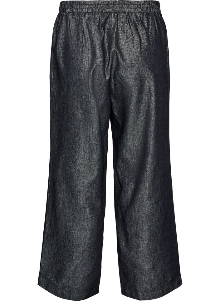Denimbukser med glimmertr&aring;d og lige ben, Gr&aring;, Packshot image number 1