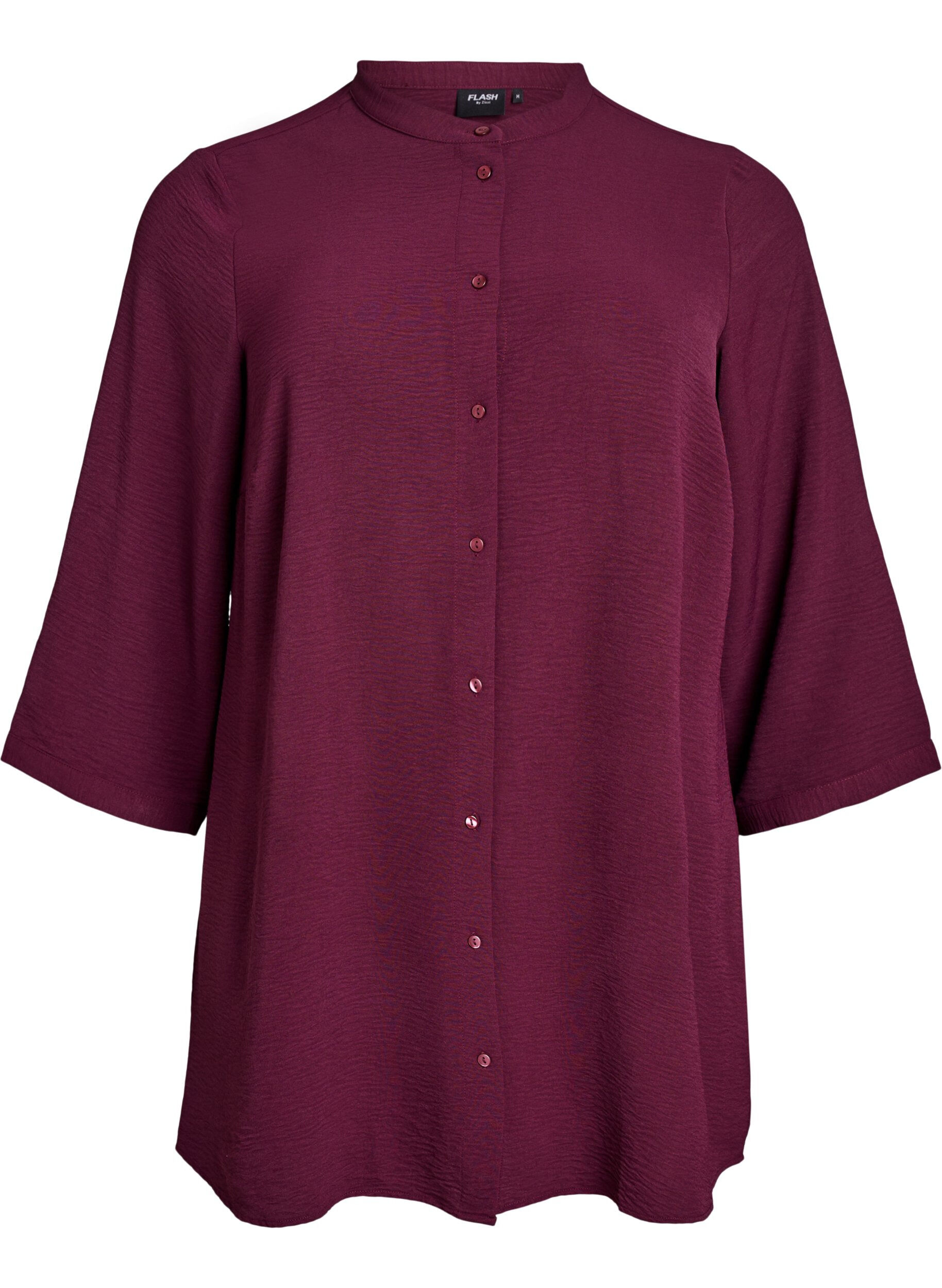 ZizziTunika med 3/4 &aelig;rmer, M&oslash;rk Bordeaux, Packshot image number 0