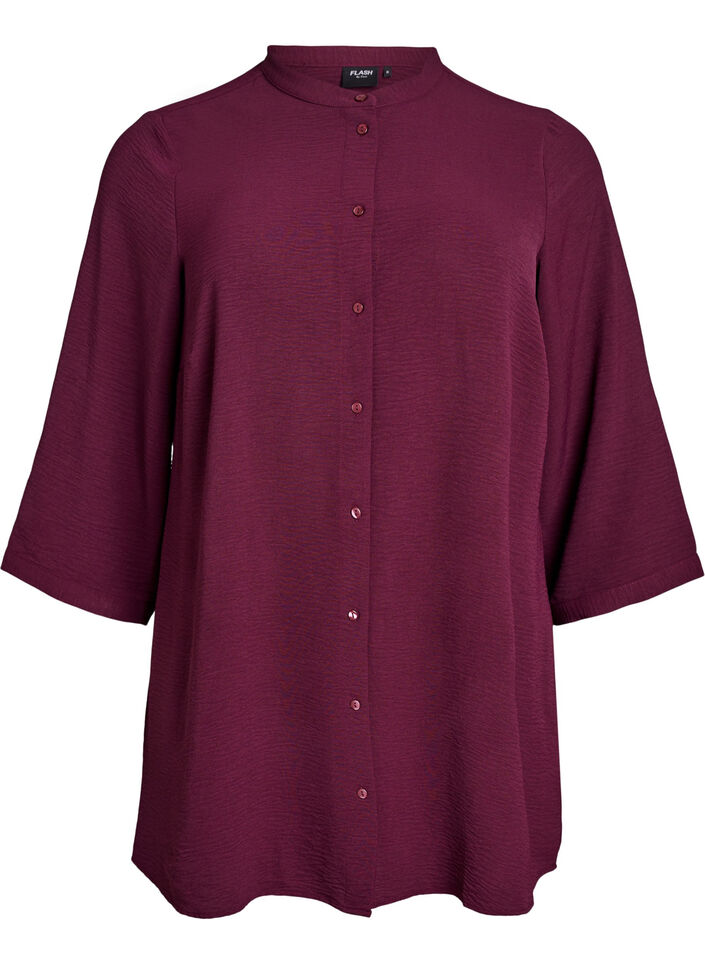 Tunika med 3/4 &aelig;rmer, M&oslash;rk Bordeaux, Packshot image number 0