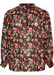 Bluse med all-over print og kort knapstolpe, Lyser&oslash;d, Packshot image number 0