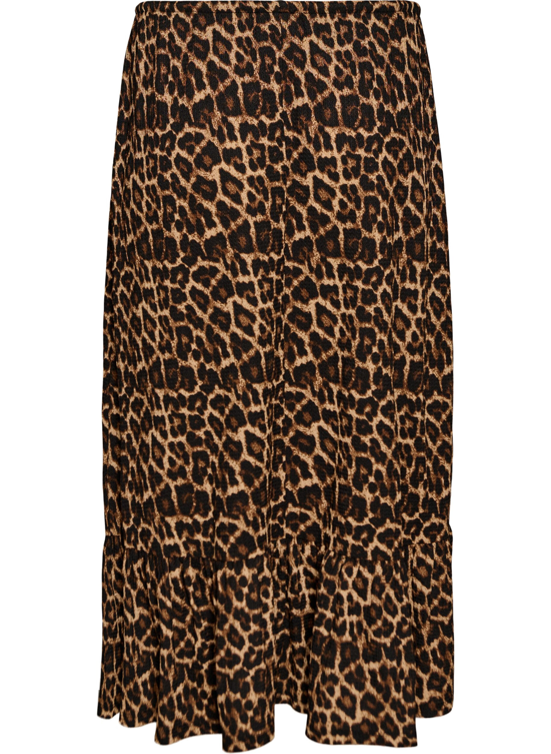 ZizziLang nederdel med bindeb&aring;nd og fl&aelig;sekant, Sort, Packshot image number 1