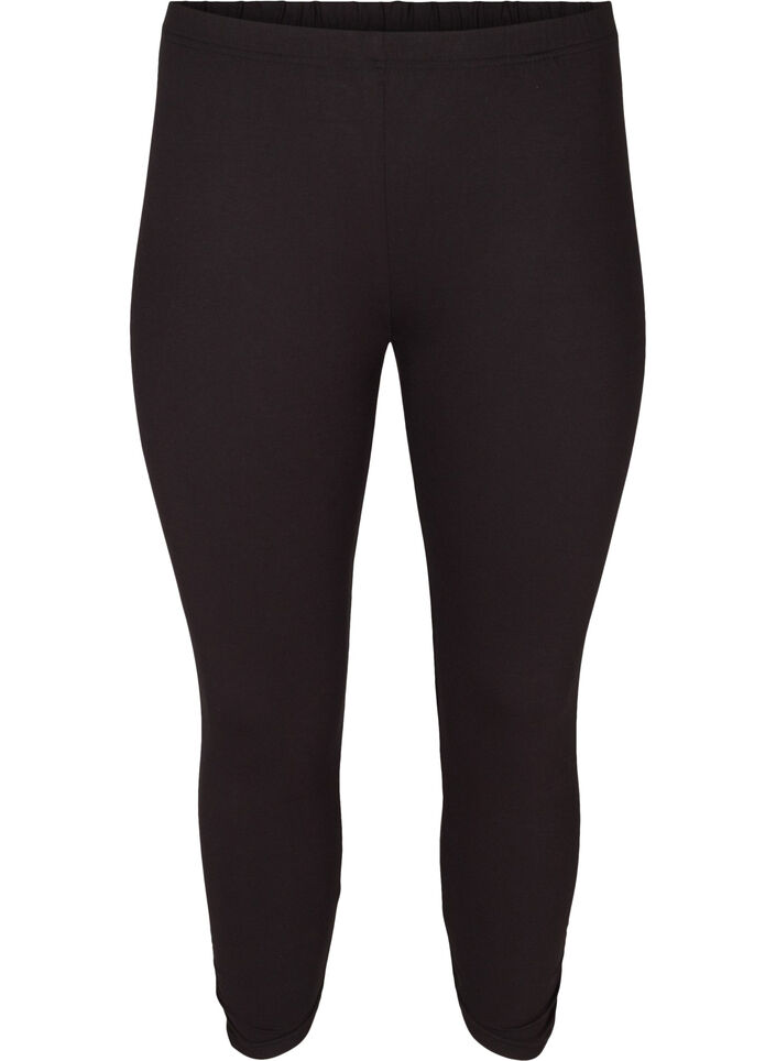 Basis 3/4 leggings med rynkedetalje , Black, Packshot image number 0