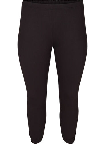 Basis 3/4 leggings med rynkedetalje , Black, Packshot image number 0