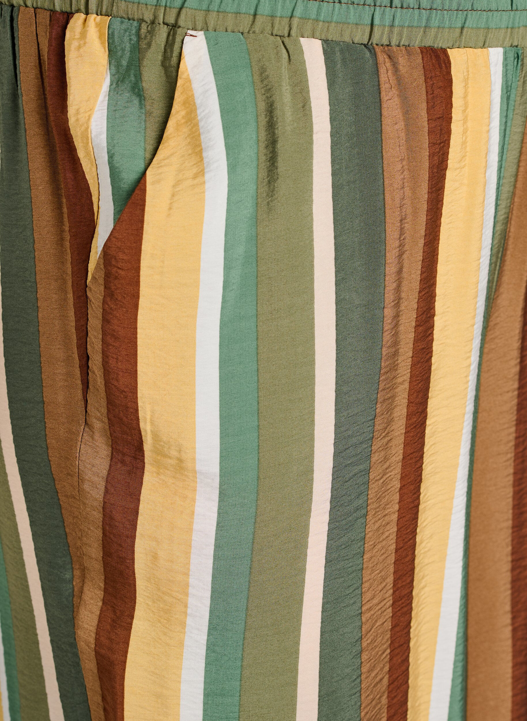 Zizzi L&oslash;se viskosebukser med striber, Brun, Packshot image number 2