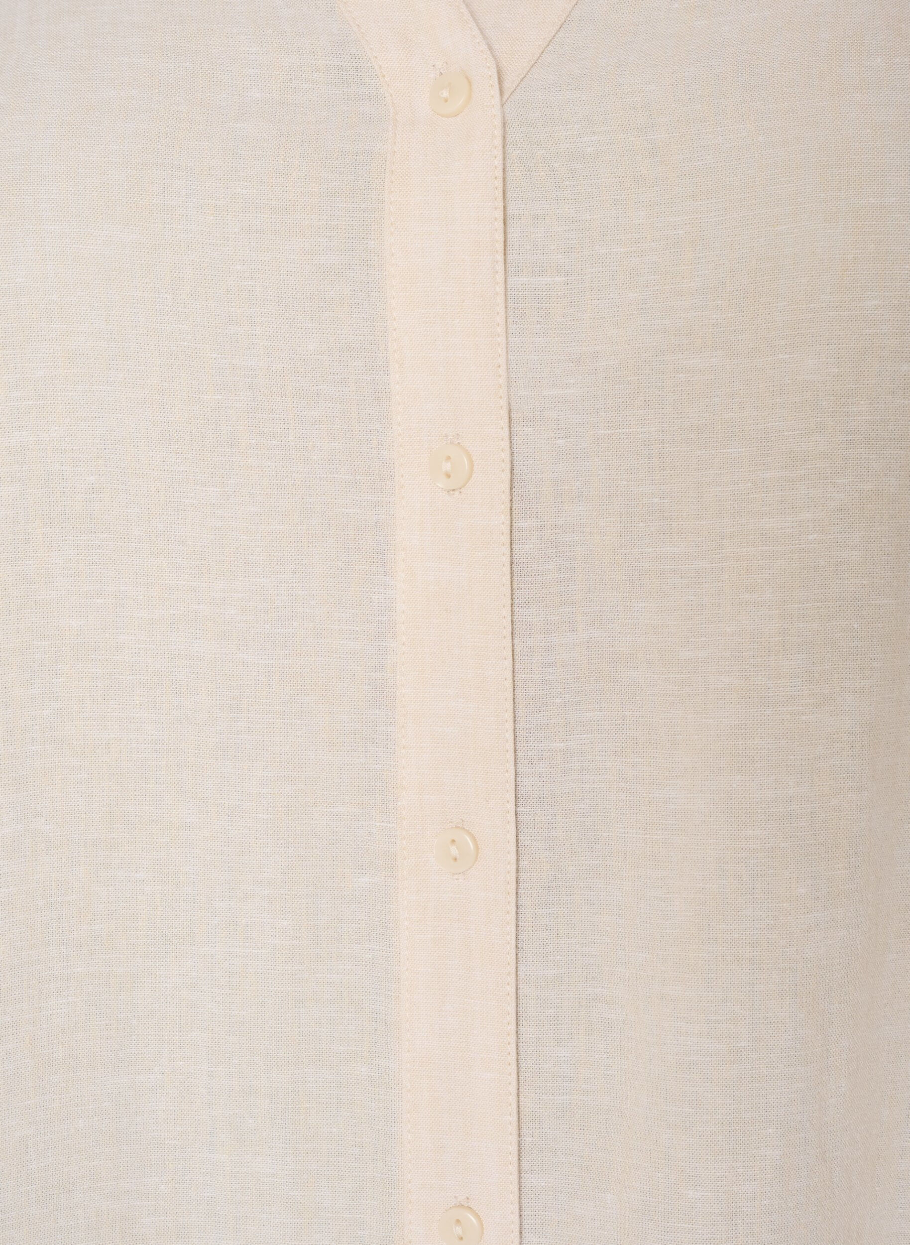 ZizziLang skjorte i h&oslash;r og viskose, Beige, Packshot image number 2