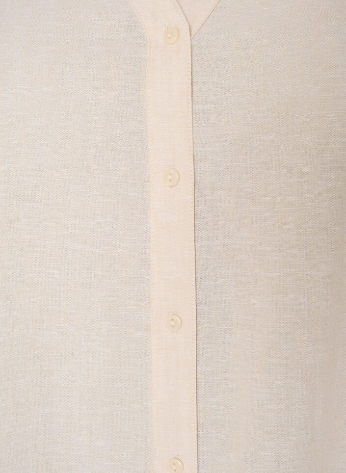 Lang skjorte i h&oslash;r og viskose, Beige, Packshot image number 2