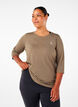 Tr&aelig;ningsbluse med 3/4 &aelig;rmer, Beige, Model image number 0