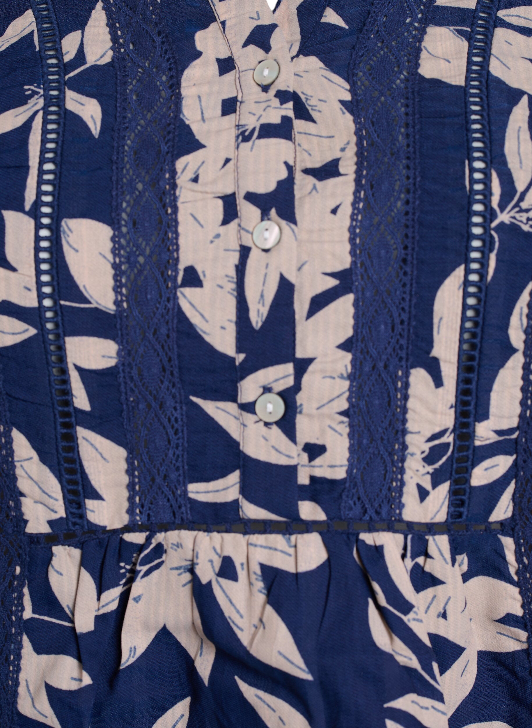 ZizziBluse med print og 1/2 &aelig;rmer, Bl&aring;, Packshot image number 2