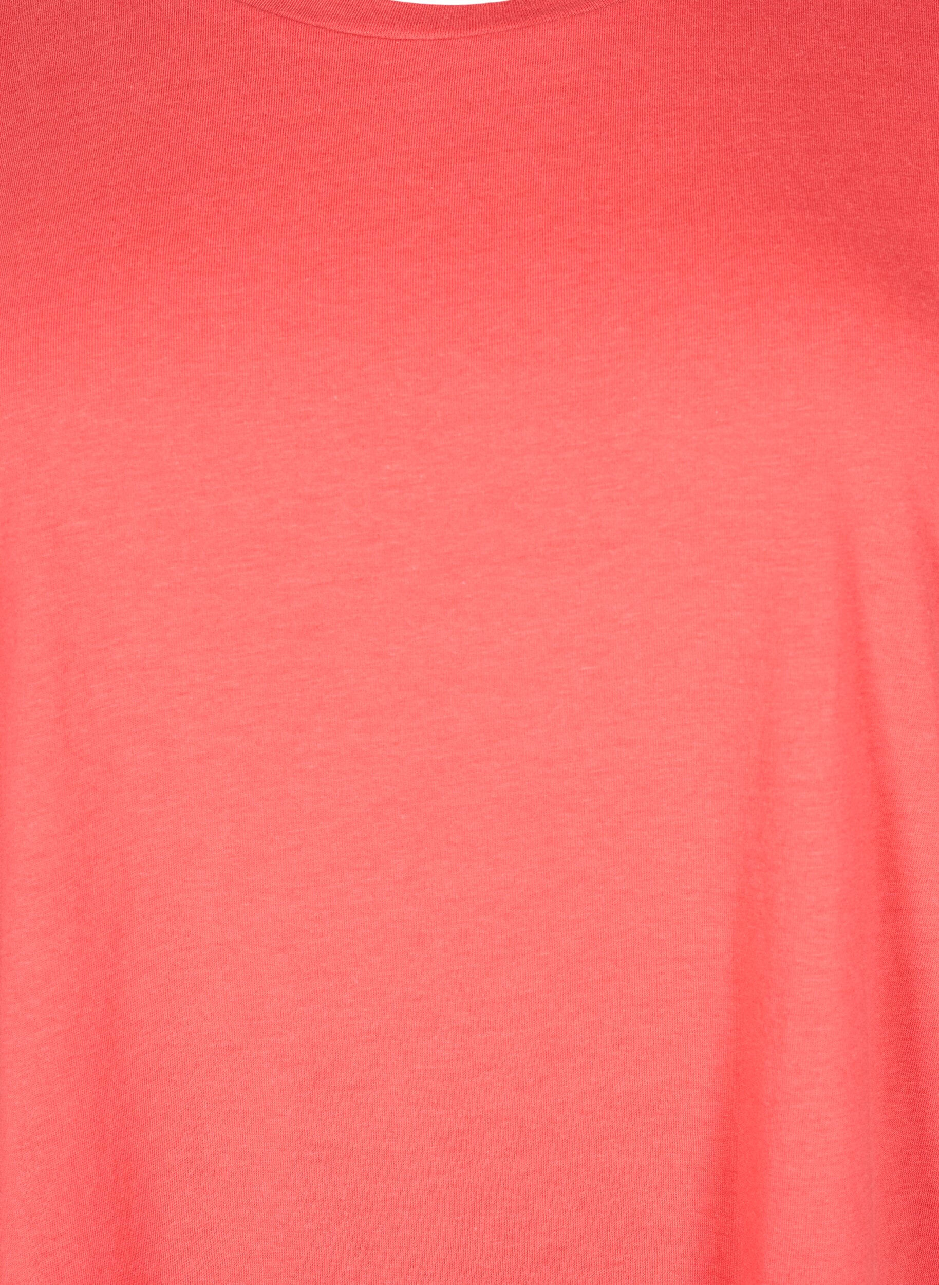 ZizziKort&aelig;rmet t-shirt i bomuldsblanding, R&oslash;d, Packshot image number 2
