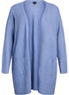 Meleret strik cardigan med lommer, Bl&aring;, Packshot image number 0