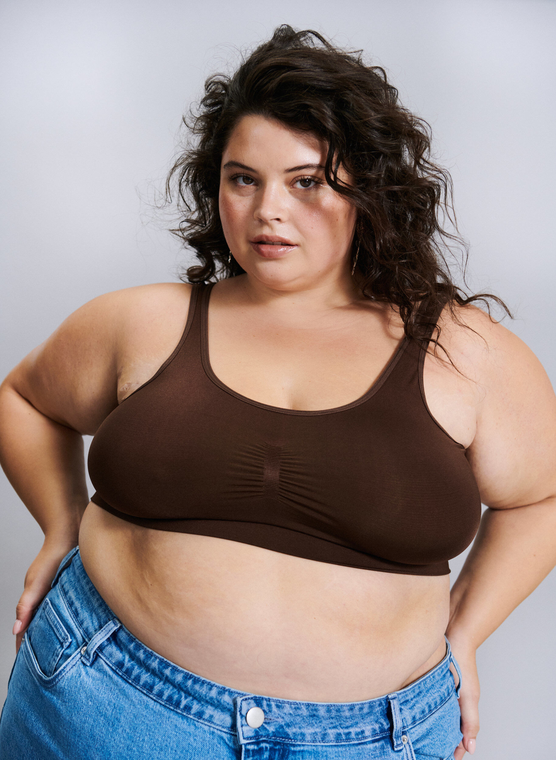 ZizziSeamless bh top, Brun, Image image number 0