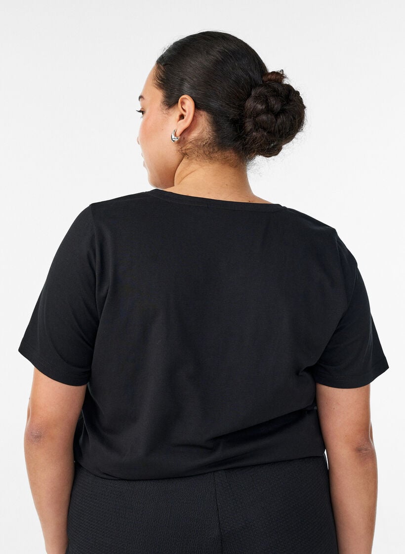 T-shirt med motiv, Sort, Model image number 2