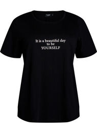 T-shirt med motiv, Sort