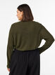 Jerseybluse med ribstruktur og lange &aelig;rmer, Gr&oslash;n, Model image number 2