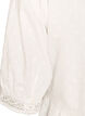 Bluse i bomuld med struktur og crochet-detaljer, Hvid, Packshot image number 3