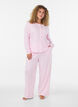 Pyjamabukser i &oslash;kologisk bomuld med hulm&oslash;nster, Lyser&oslash;d, Model image number 1