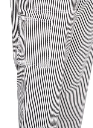 Stribede cargo jeans med straight fit, Black White Stripe, Packshot image number 3
