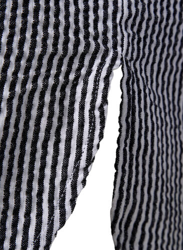 Kortærmet bomuldsskjorte med striber, Black Stripe, Packshot image number 3