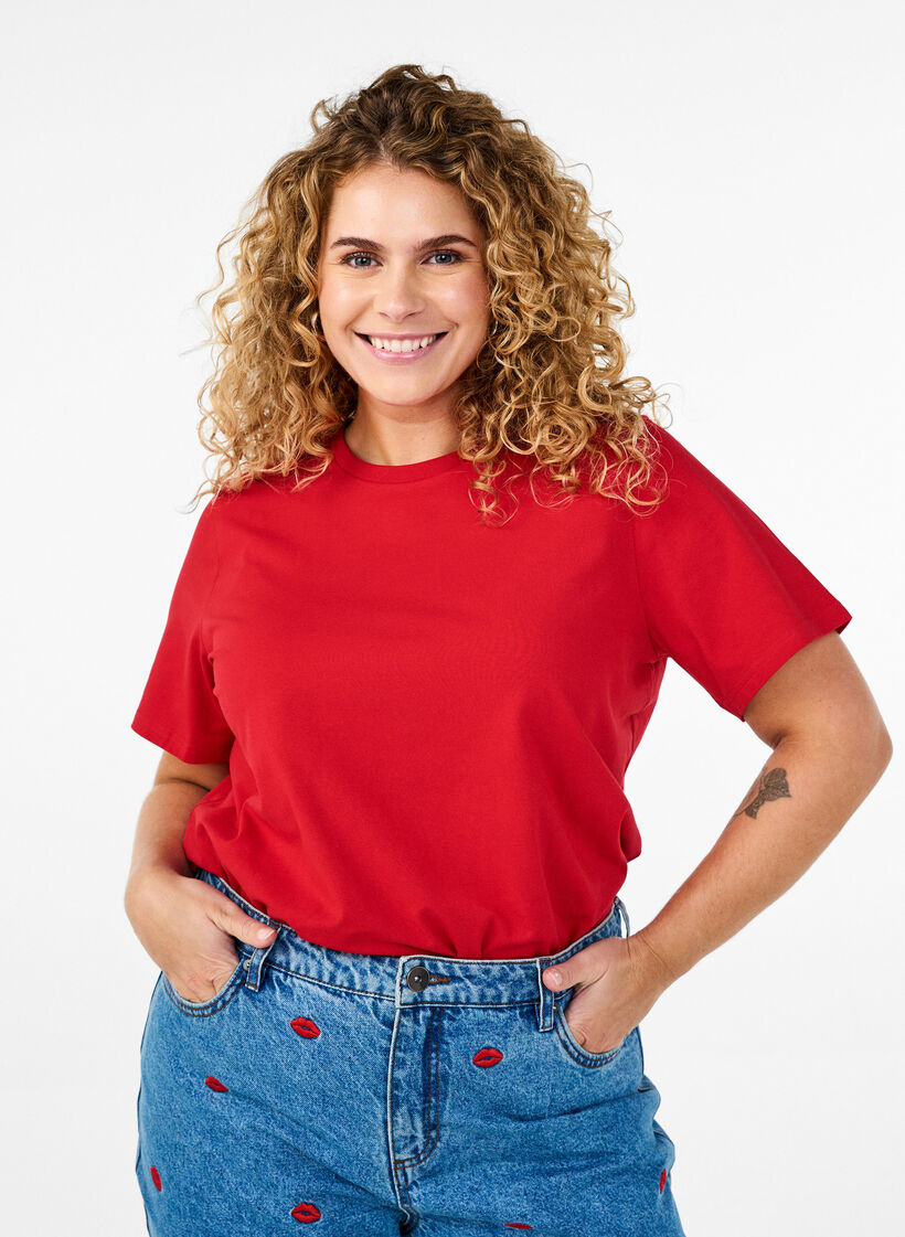 T-shirt i økologisk bomuld med rund hals, Salsa, Model image number 0