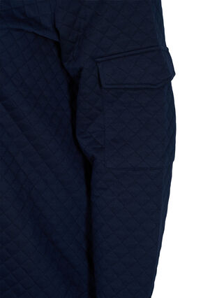Quiltet sweatshirt med lynlås, Navy Blazer, Packshot image number 3