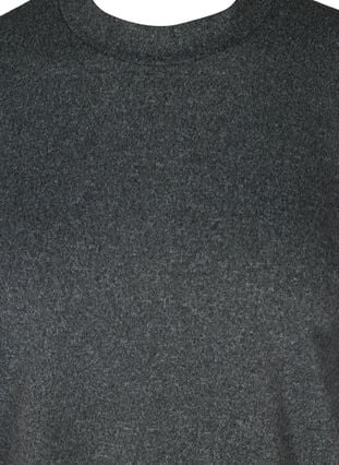 Meleret bluse med pufærmer og perler, Dark Grey Melange, Packshot image number 2