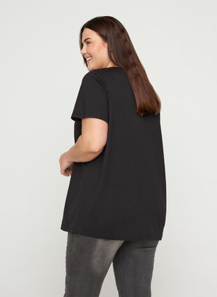Kortærmet t-shirt med print, Black FUTURE , Model image number 1