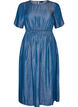 Midikjole i denimlook med elastisk talje, Bl&aring;, Packshot image number 0