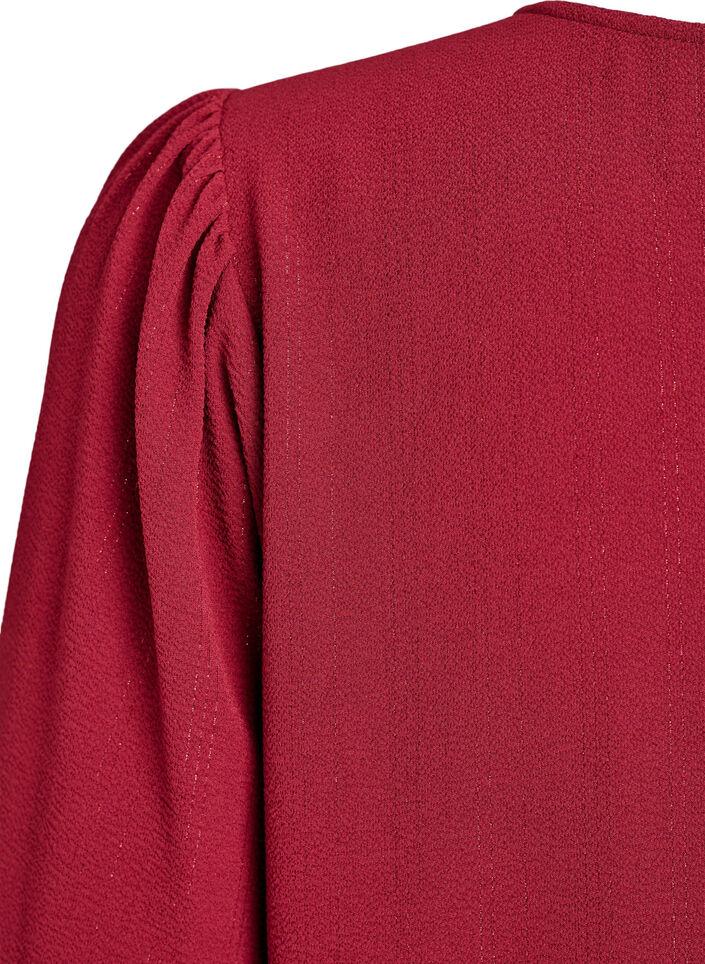 Bluse med glimmer, Mørk Bordeaux, Packshot image number 3
