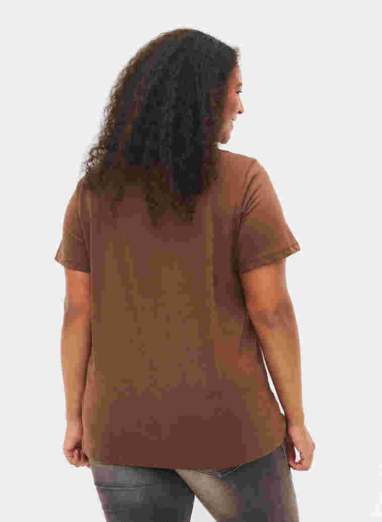 Kortærmet t-shirt med tryk, Chestnut BG, Model image number 1