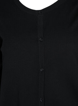 Strikket cardigan i viskosemix, Black, Packshot image number 2