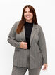 Ternet blazer med knaplukning, Beige Brown Check, Model image number 0