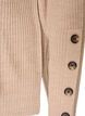 Strikbluse med ribstruktur og knapdetaljer, Beige, Packshot image number 3