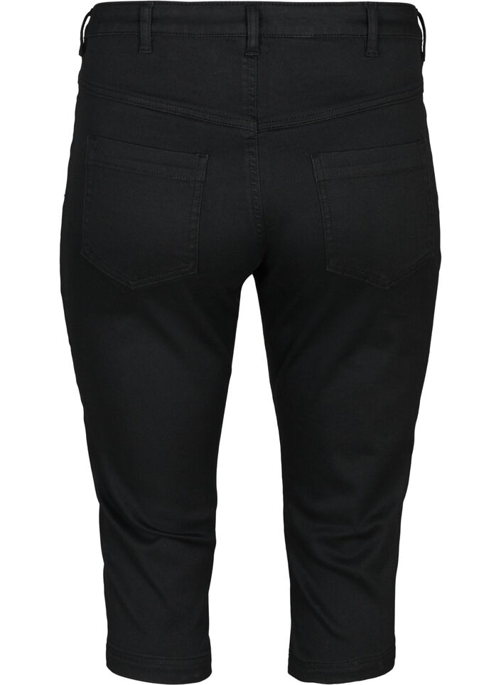 H&oslash;jtaljede Amy capri jeans med super slim fit, Sort, Packshot image number 1