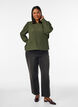 Jerseybluse med struktur og ballonform, Gr&oslash;n, Model image number 1