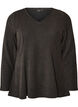 Jerseybluse med ribstruktur og A-form, Sort, Packshot image number 0