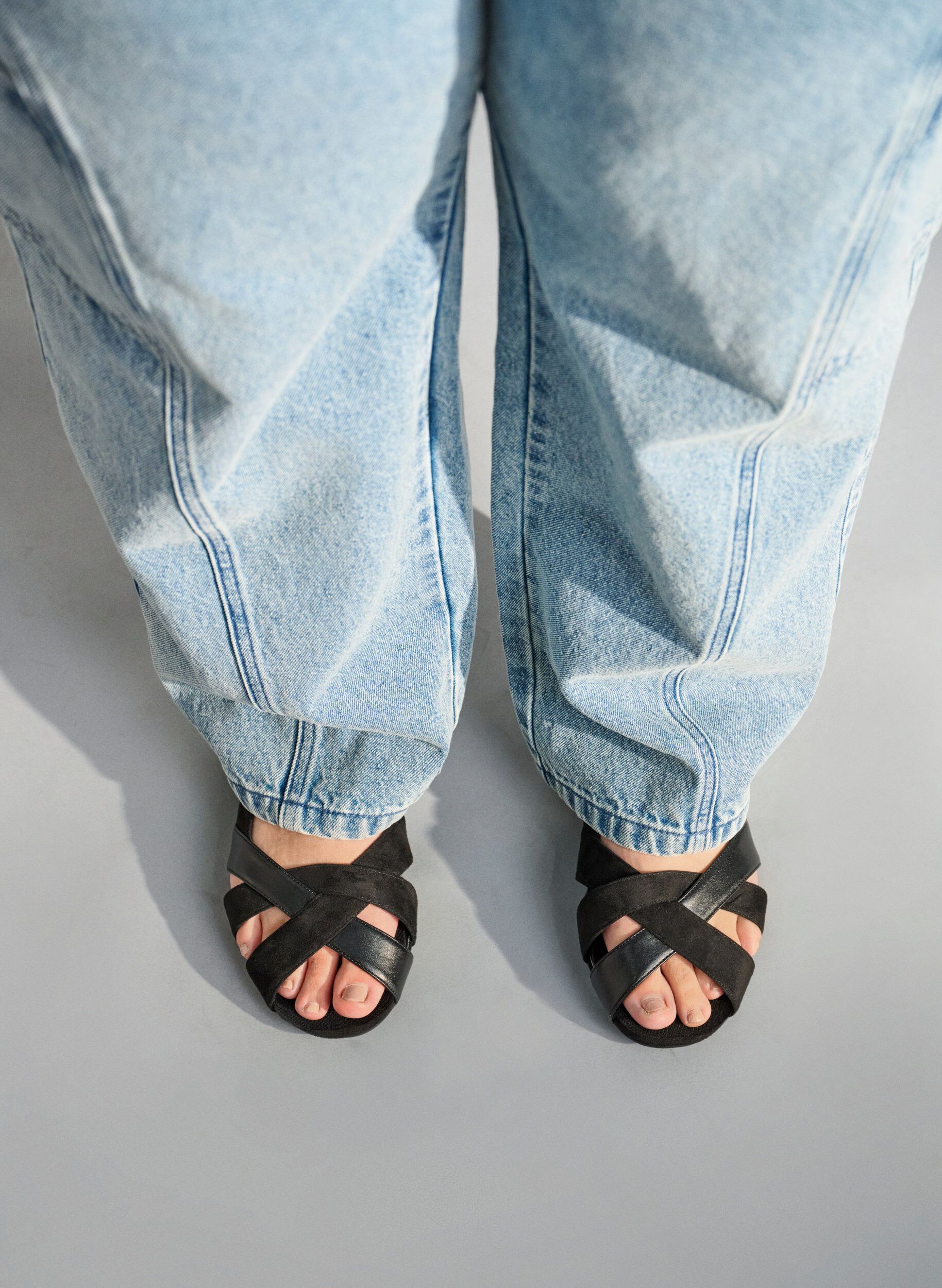 Zizzi Wide fit - Spidse ballerinasko, Sort, Image image number 0