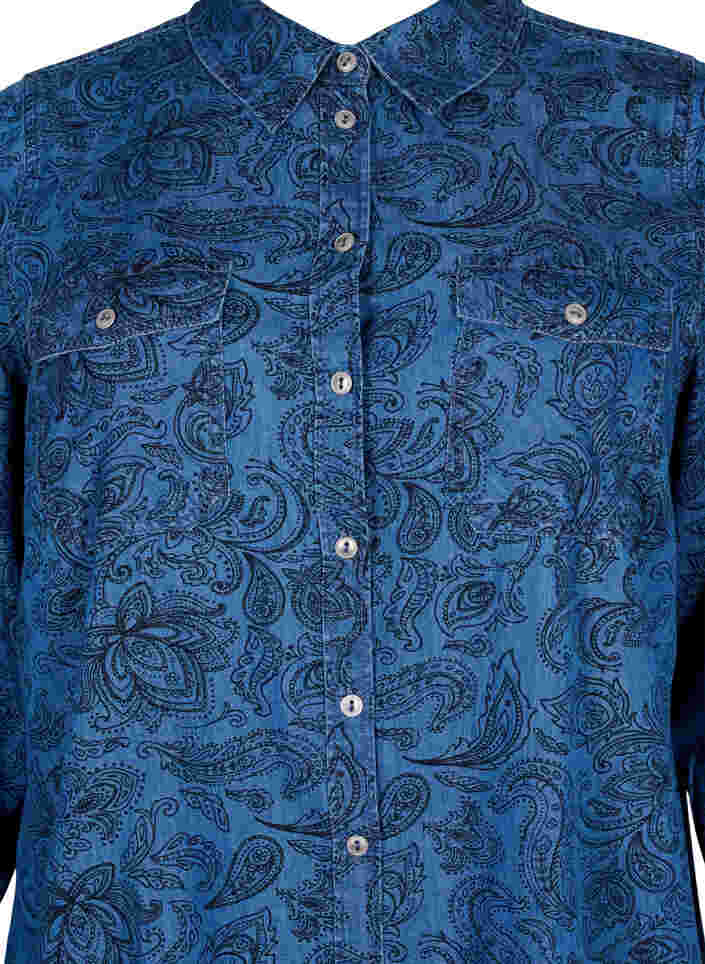 Bomulds skjorte i paisley mønster, Blue Paisley, Packshot image number 2