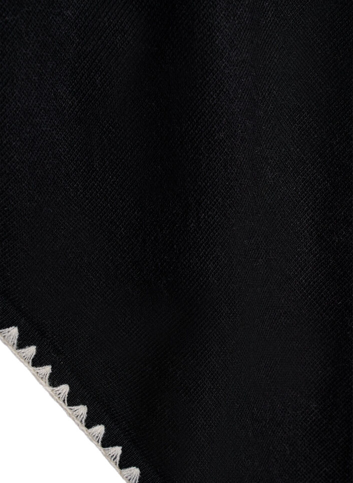 Finstrikket poncho, Sort, Packshot image number 3