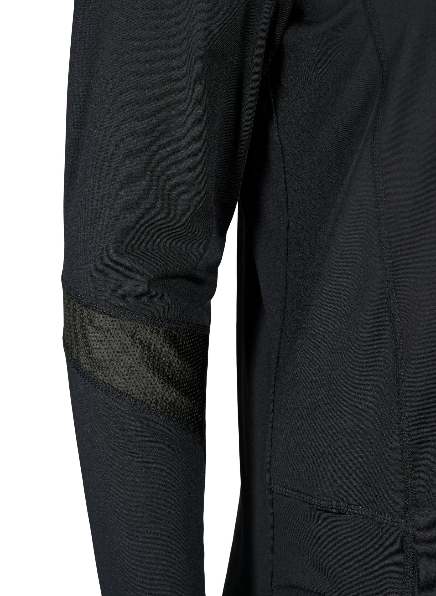 Zizzi Baselayer bluse med lommer og mesh, Black, Packshot image number 3