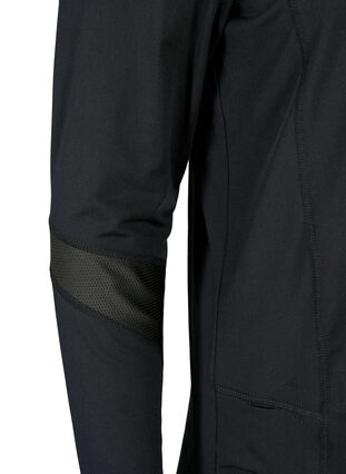 Baselayer bluse med lommer og mesh, Black, Packshot image number 3