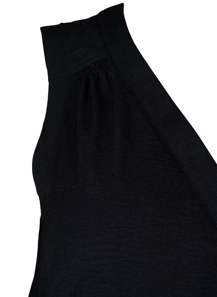 &AElig;rmel&oslash;s top med rynkedetaljer, Sort, Packshot image number 3