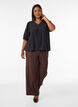 Viskosebluse med V-udsk&aelig;ring, Sort, Model image number 1