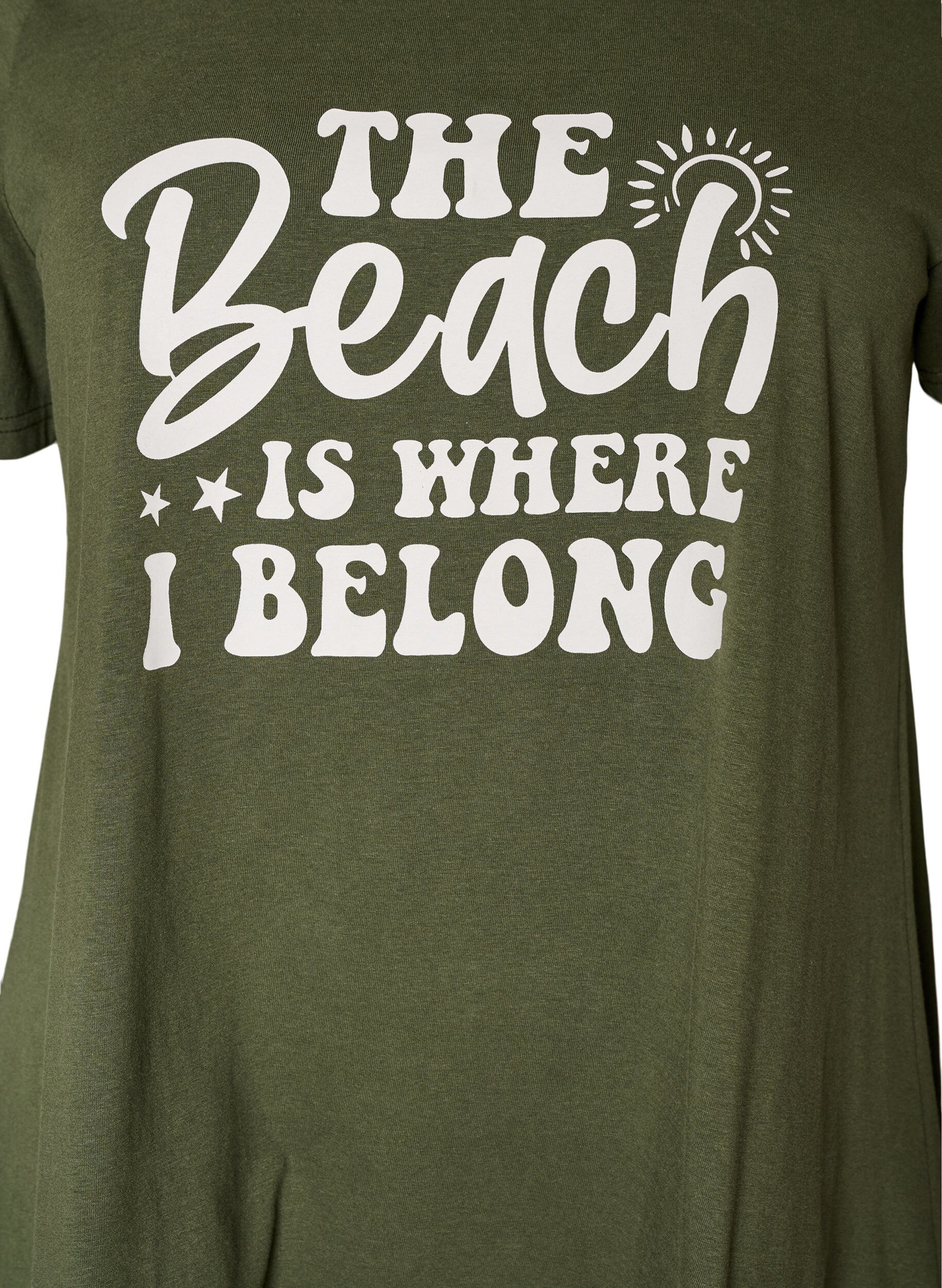 ZizziT-shirt med rund hals og A-facon, Gr&oslash;n, Packshot image number 2