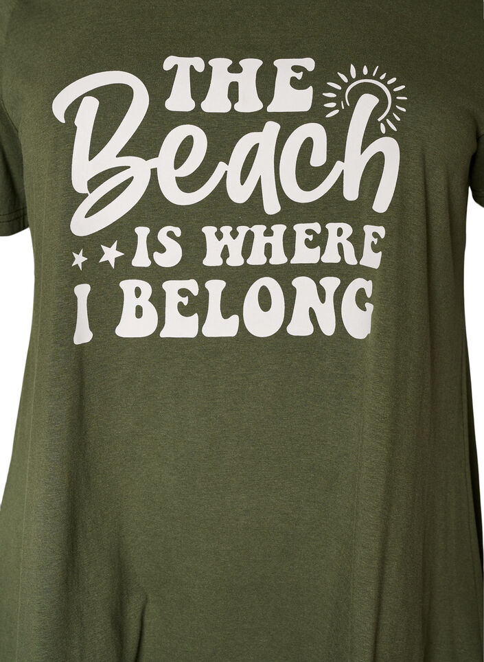 T-shirt med rund hals og A-facon, Gr&oslash;n, Packshot image number 2