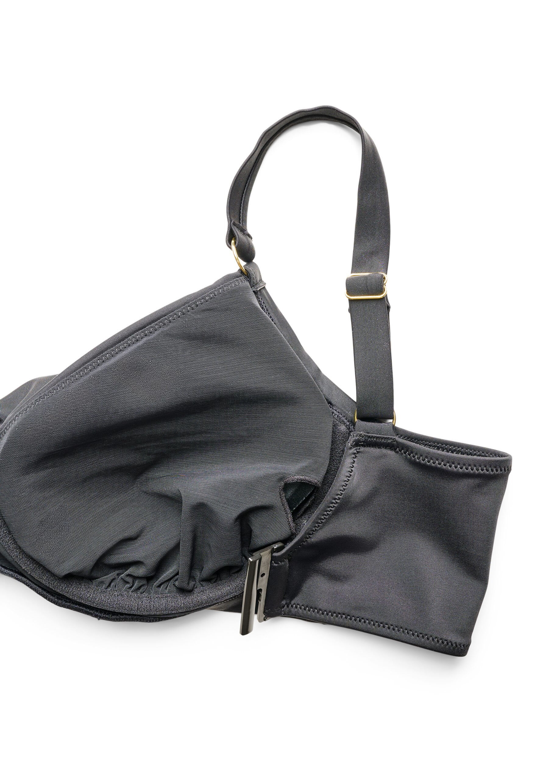 ZizziBikini bh med b&oslash;jle og guldfarvet detalje, Sort, Packshot image number 3